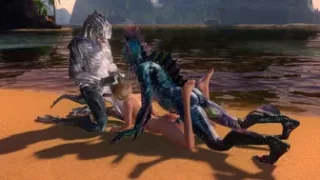Threesome at the beach