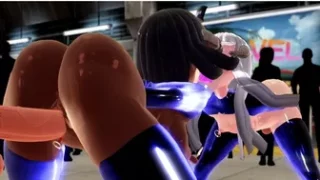 Double Dildo Doggy MMD