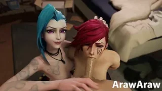 Jinx & Vi blowjob (LoL)