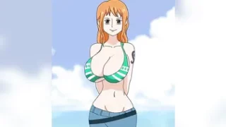 Nami popping boobs out (One Piece)