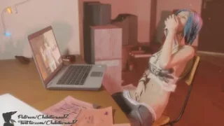 Chloe masturbating watching Max pics & smelling her panties (Life is Strange)