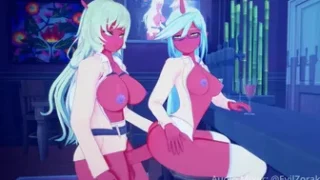 Scanty and Kneesocks at a Bar