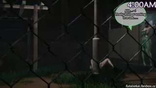 Boy slut getting gangbanged by futas on street