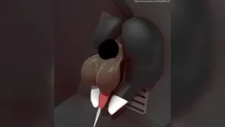 Furry stuck in wall