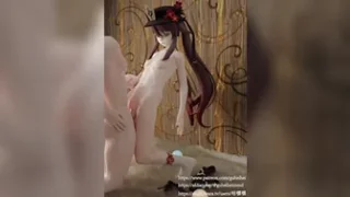 Hu Tao takes massive cock in her