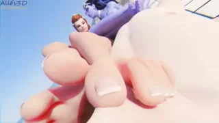 Brigitte and Widowmaker foot fetish POV