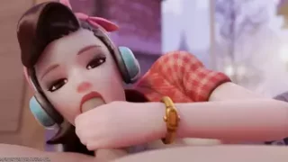 Cruiser D.Va POV Blowjob - Lewdxanimations