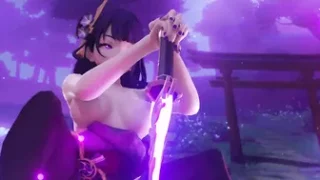 Shogun Raiden Baal from Genshin Impact Rides Dick