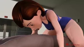 Mrs incredible Pool time Blowjob
