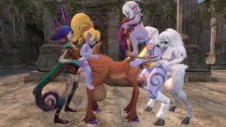 Futa anthro gangbang