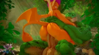 Smolder riding Renekton's big cock [hooves-art]