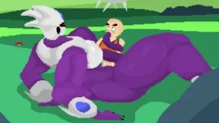 Fem Cooler uses her grippy grop on Krillin!