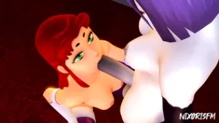 Starfire x Raven Blowjob - Nixorisfm