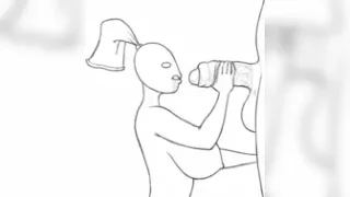 Sloppy blowjob from a balloon girl