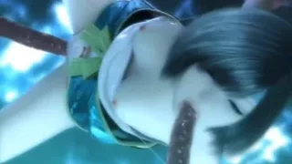 Yuffie gets BBCs and tentacles gangbang