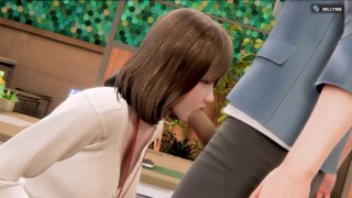 Room Girl: Office lady is giving her colleague blowjob and sex on chair