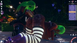 I made these naughty lesbian succubus nymphos fuck each other in Honey Select 2