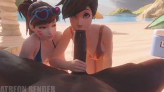 Tracer And D.Va At The Beach [Threedust]