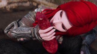 Werewolf Stretches Redhead Babe's Pussy Heavy Warrior by the River Part 1