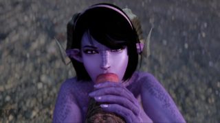 Purple juicy Dragon Girl Suck and Fuck Big Troll Cock