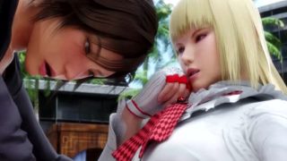 Asuka Gets Horny with Futa Girlfriend by the pool