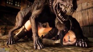 Monsters banged a big-boobed Bitch