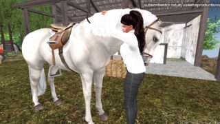 The housewife during the weekend in the countryside