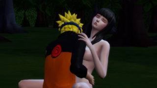 Naruto having sex with Hinata in the middle of the forest