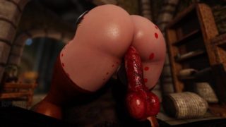 Warrior Foxy Fucked and Filled with Werewolf Cum